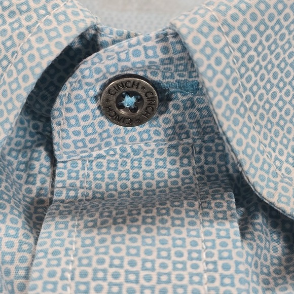 Cinch Modern Fit Button Shirt Men XL Turqouise Geometeric Western Cowboy  Casual - Picture 3 of 11